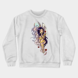 Demon and Succubus Lovers with Intertwined Hands MONSTER GIRLS Series I Crewneck Sweatshirt